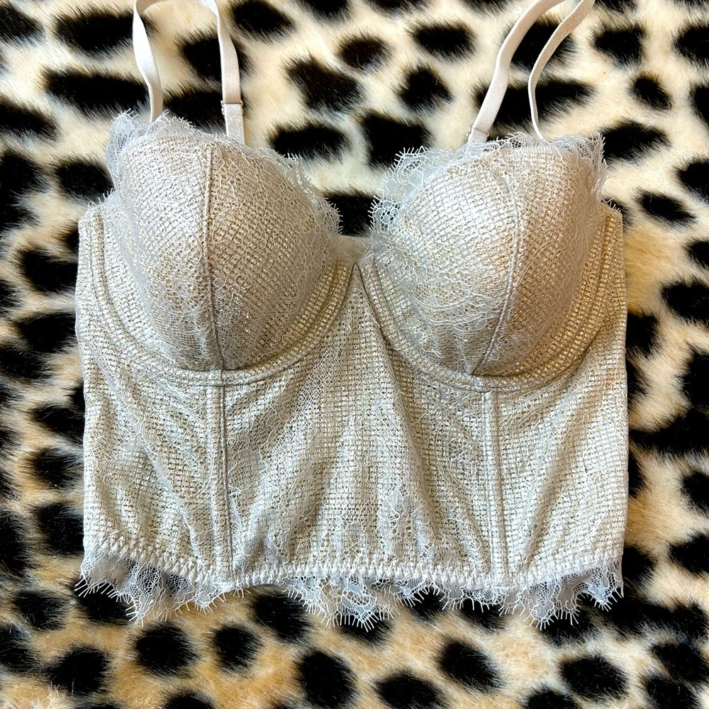 Gold Shimmering Lace Corset Victoria’s Secret